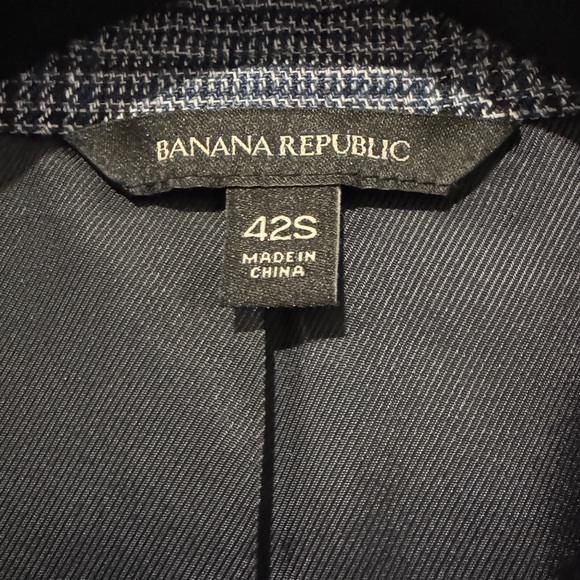 Banana Republic Blue Linen Plaid Blazer - Picture 4 of 6